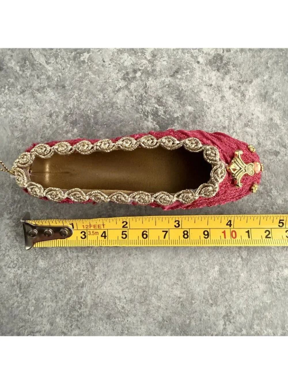 PIER 1 Slipper Shoe Ballet Flat Christmas Ornaments Beaded Diva Glam Lot Of 3